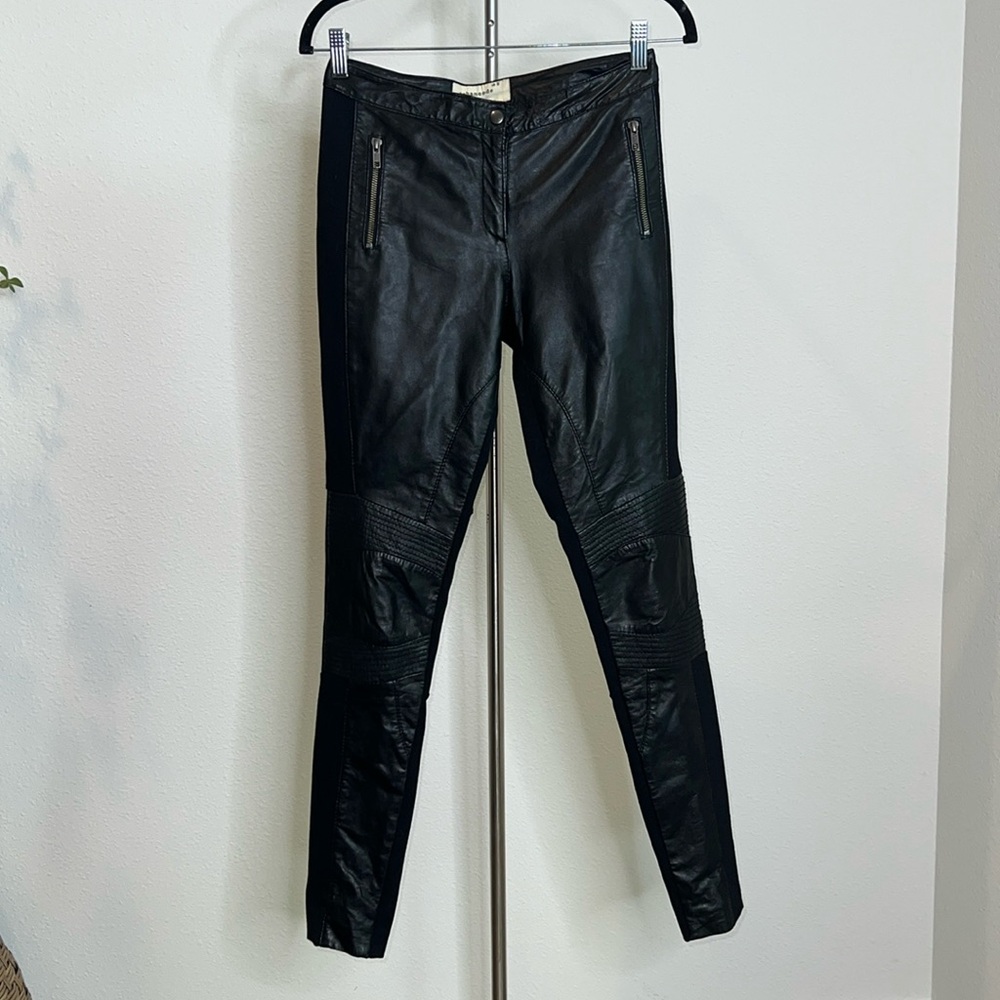 Urbancode London Leather and Fabric Moto Pants